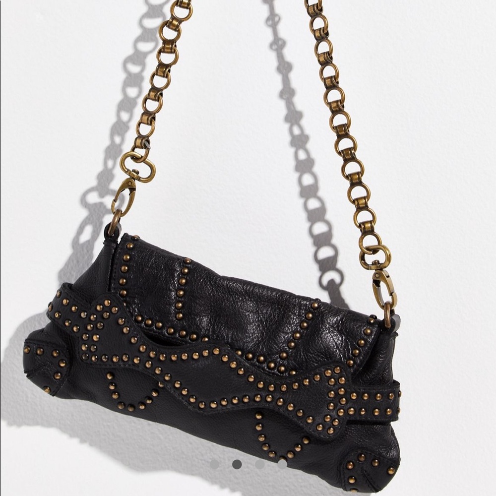 Free People Backstage Studded Leather Clutch